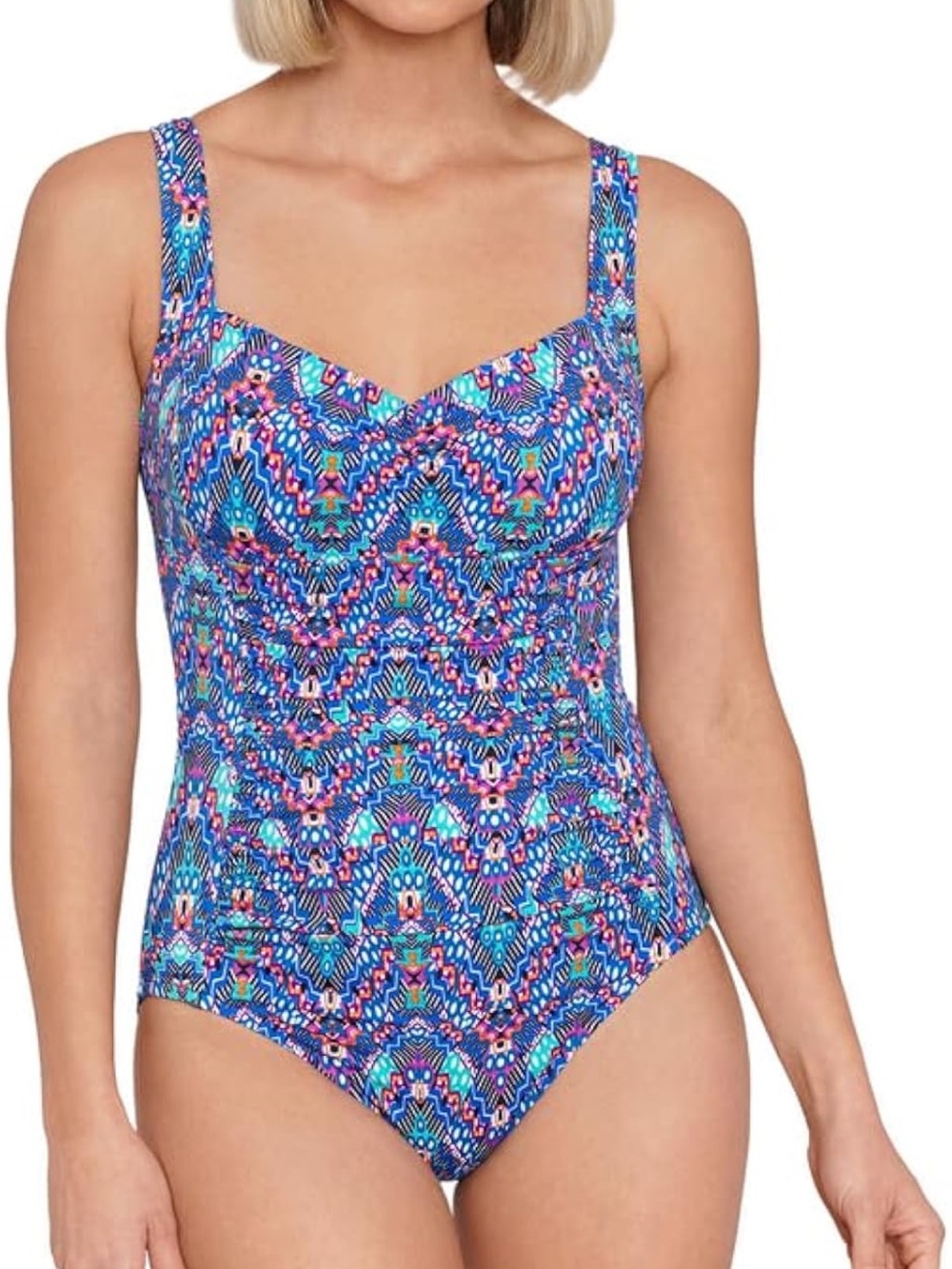 New Swim Solutions Tummy Control Shirred Sweetheart One Piece Swimsuit Size 8